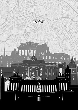 rome cityscape map