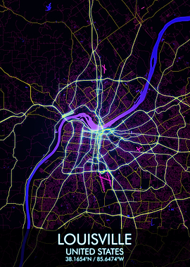 Louisville Cyberpunk Map