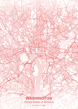 washington city map Pastel