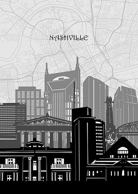 nashville cityscape map