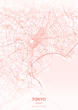 tokyo city map Pastel