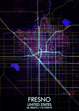 Fresno City Cyberpunk Map