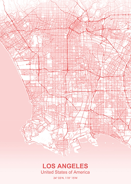 losangeles city map Pastel