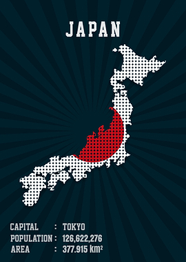 Japan Flag Map