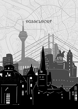 dusseldorf cityscape map
