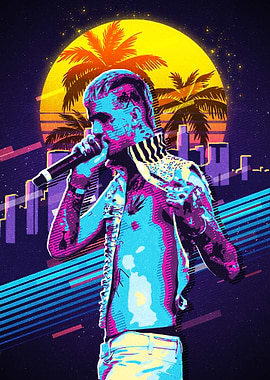 Lil Peep rapper retro 80s
