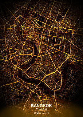bangkok city night map