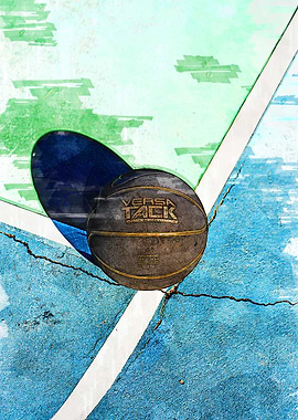 Basketball On Court Marker