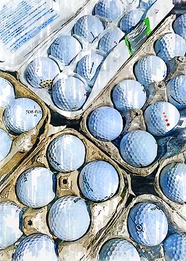 Golf Balls In Egg Tray
