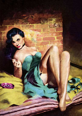 Girl with cigarette pulp