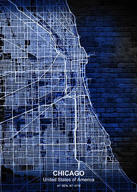 chicago blue city map