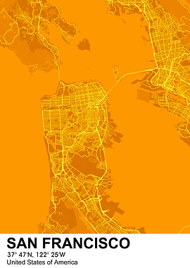 san francisccolor city map