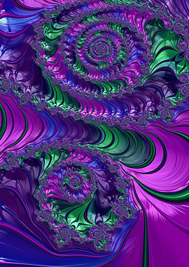 Jewel Tone Fractal Spirals
