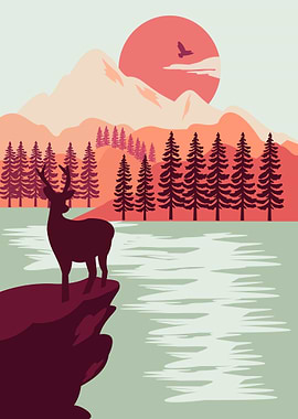 Sunset Mountain Designflat