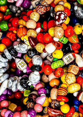 A Pile Of Colorful Beads
