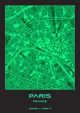 Paris City Synthwave Map