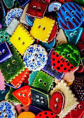 Pile Of Colorful Buttons
