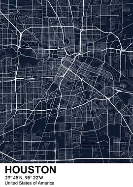 houston color city map