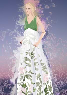 Light green dress ampire