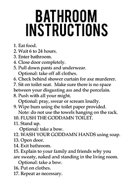 Funny Bathroom Instruction