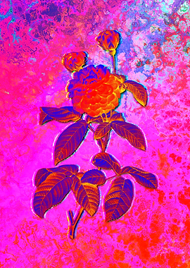 Neon Botanical Drawing