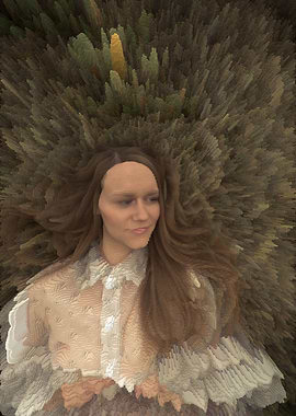 Young woman in a haystack