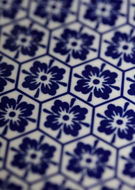 Blue flowers pattern plate