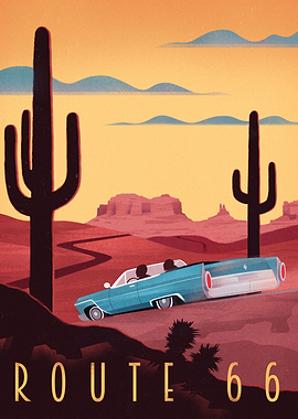 Route66 Travel Poster