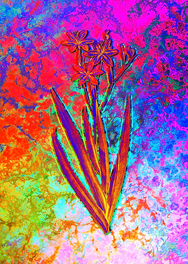 Neon Botanical Drawing