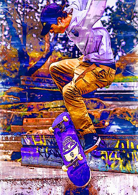 Purple Skate Board Sketch