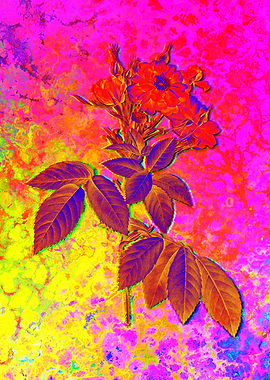 Neon Floral Illustration
