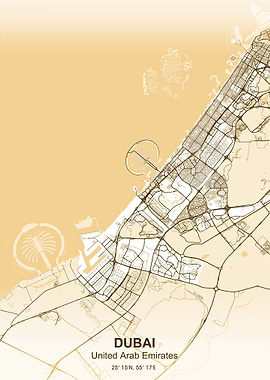 dubai pastel map
