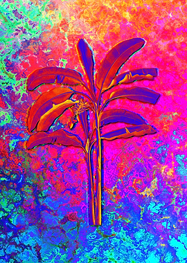 Neon Botanical Drawing