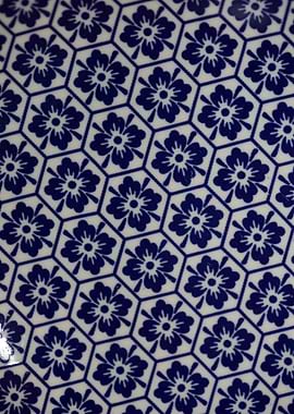 Blue flowers pattern plate