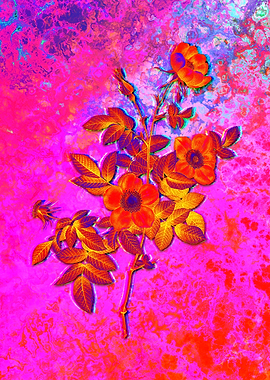 Neon Floral Illustration