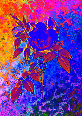 Neon Botanical Drawing