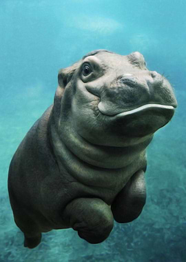 Baby Hippo In The Water