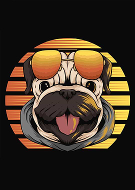 Pug Dog in Sunglasses