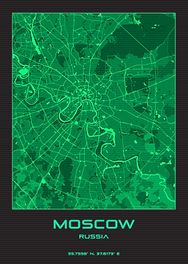 Moscow City Synthwave Map