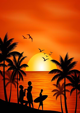 Sunset Beach Surfing Flat