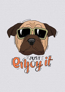 Cool Pug Dog in Sunglasses