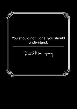 You should not judge
