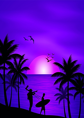 Landscape Beach Surfing