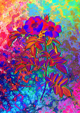 Neon Botanical Drawing