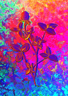 Neon Floral Illustration
