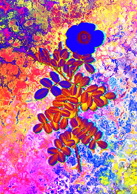 Acid Neon Flower Drawing