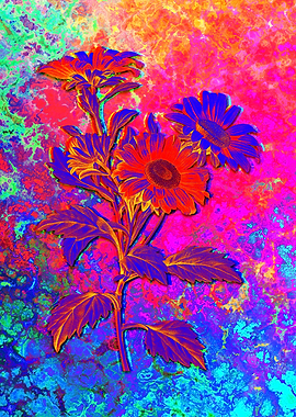 Neon Floral Illustration