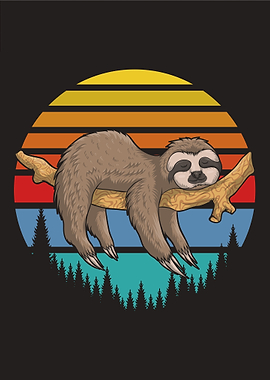 Lazy Sloth Animal on tree