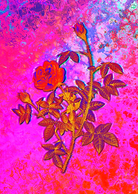 Acid Neon Flower Drawing