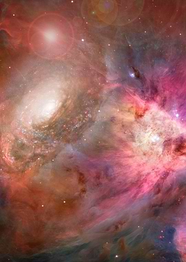 Colorful nebula and stars